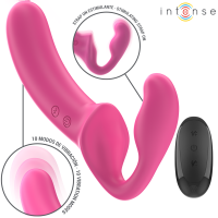 Двоен вибратор INTENSE - AMY DOUBLE VIBRATOR 20 CM PINK REMOTE CONTROL