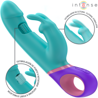 Вибратор INTENSE - MONICA RABBIT VIBRATOR WITH ROTATING G-SPOT STIMULATOR BLUE