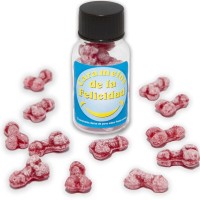 Бонбони DIABLO PICANTE - JAR OF 12 STRAWBERRY/CHERRY HAPPY PENIS-SHAPED CANDIES