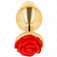 Анален плъг KINK -  PLUG ANAL GOLD ROSE RED SIZE L