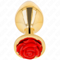 Анален плъг KINK -  PLUG ANAL GOLD ROSE RED SIZE S