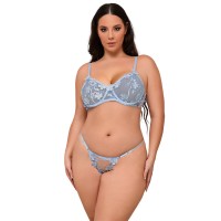 Комплект SUBBLIME - 957636 FLOWER EMBROIDERED BRA AND PANTIES SET SKY BLUE L/XL