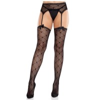 Секси чорапи LEG AVENUE - HEART STOCKINGS WITH GARTERS B