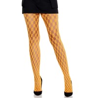 Секси чорапи LEG AVENUE - LACE TIGHTS WITH EYELETS NEON ORANGE