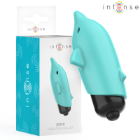 Мини вибратор INTENSE - ECHO VIBRATING BULLET DOLPHIN BLUE 8 X 4.7 CM