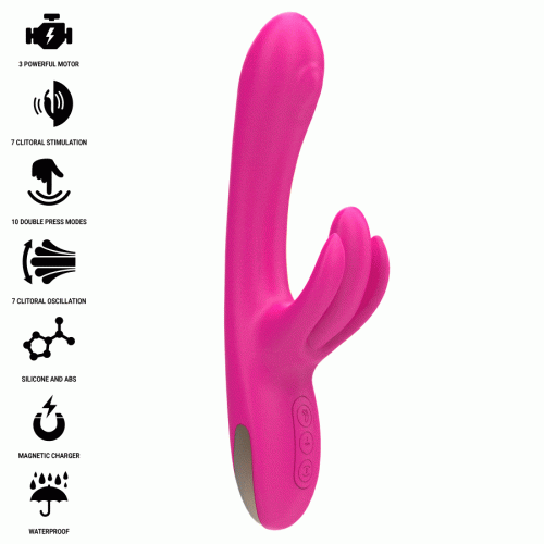 Вибратор INTENSE - BRITNEY MULTIFUNCTION RABBIT VIBRATOR 23 CM PINK
