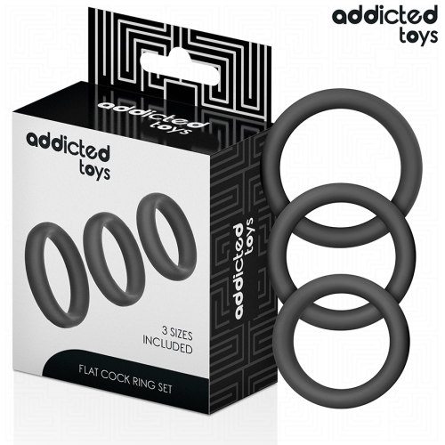 Комплект пенис рингове ADDICTED TOYS - SET OF FLAT SILICONE RINGS