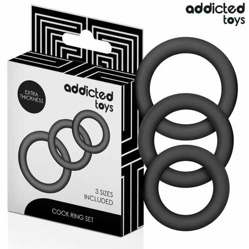 Комплект пенис рингове ADDICTED TOYS - SET OF SILICONE RINGS MODEL 1