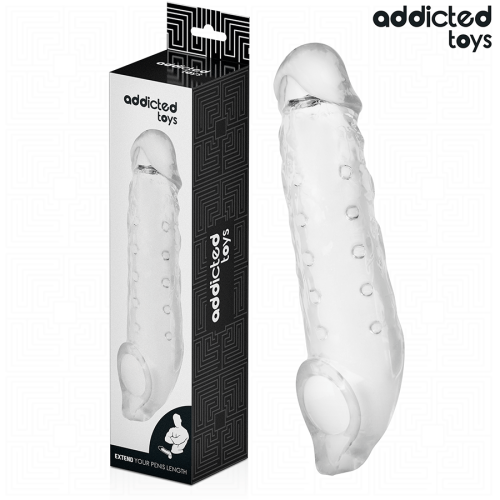 Пенис уголемител ADDICTED TOYS - TRANSPARENT PENIS EXTENSON SIZE S 23 CM