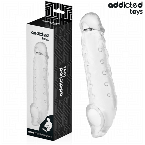 Пенис уголемител ADDICTED TOYS - TRANSPARENT PENIS SHEATH SIZE M 27 CM
