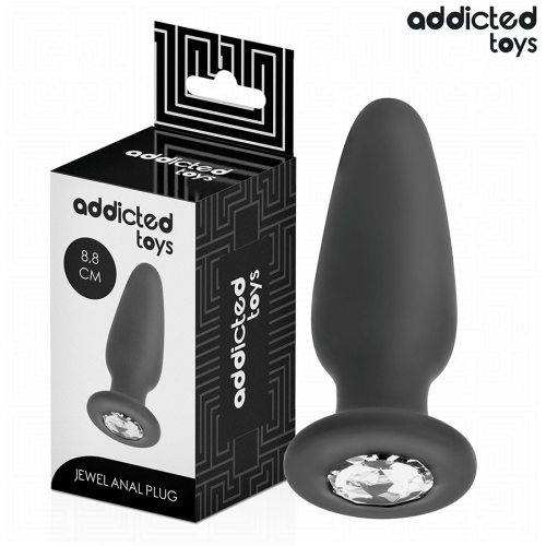 Анален разширител ADDICTED TOYS - ANAL PLUG WITH JEWEL SILICONE SIZE S 8.8 CM
