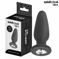 Анален разширител ADDICTED TOYS - ANAL PLUG WITH JEWEL SILICONE SIZE M 10.4 CM