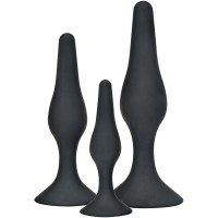 Анален разширител TOYJOY - ANAL PLAY CURVY COMPANIONS ANAL PLUG 3 PIECES BLACK