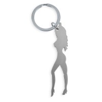 Ключодържател DIABLO PICANTE - KEYRING WITH FEMALE SILHOUETTE IN SILVER COLOR WITH BEER OPENER