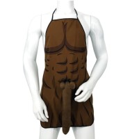 Кухненска престилка DIABLO PICANTE - MUSCULAR APRON WITH 3D PENIS IN BROWN TONE