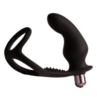 Анален разширител ROCKS-OFF - RO-ZEN RRO ANAL PLUG WITH VIBRATING PENIS RING BLACK
