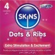 Презервативи SKINS - DOTS & RIBS PREMIUM CONDOMS PACK 4