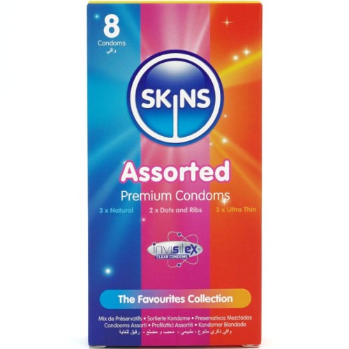 Презервативи SKINS - ASSORTED PREMIUM CONDOMS PACK 8