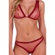 Секси комплект PASSION - BELISSANA BRA + THONG SET BURGUNDY L/XL