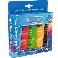 Лубриканти PASANTE - PACK ASSORTED FLAVOR LUBRICANTS 5 U