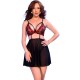Мини рокличка CHILIROSE - CR 4869 BABYDOLL BLACK/RED M