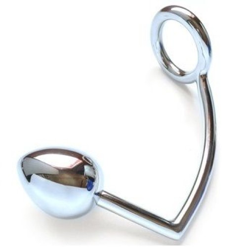 Пенис ринг METALHARD COCK RING WITH ANAL BEAD 40MM