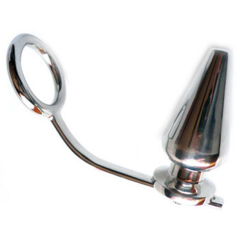 Пенис ринг METALHARD COCK RING WITH PLUG ANAL 45 X 50MM