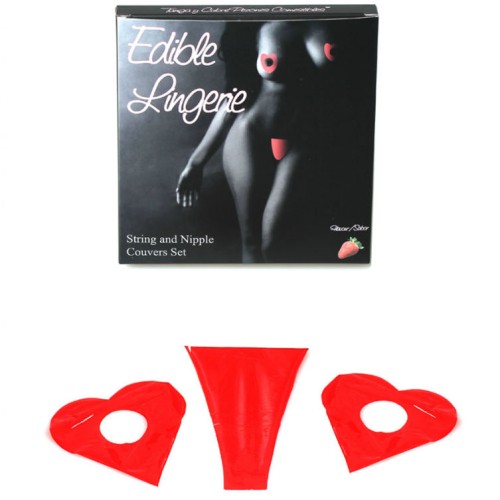 STRING AND NIPPLES COUVER SET STRAWBERRY | цена 20.77 лв.