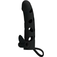 PRETTY LOVE VIBRATING SILICONE PENIS SLEEVE WITH BALL ST