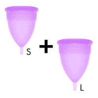 STERCUP MENSTRUAL CUP  SIZE S + SIZE L PACK - PURPLE