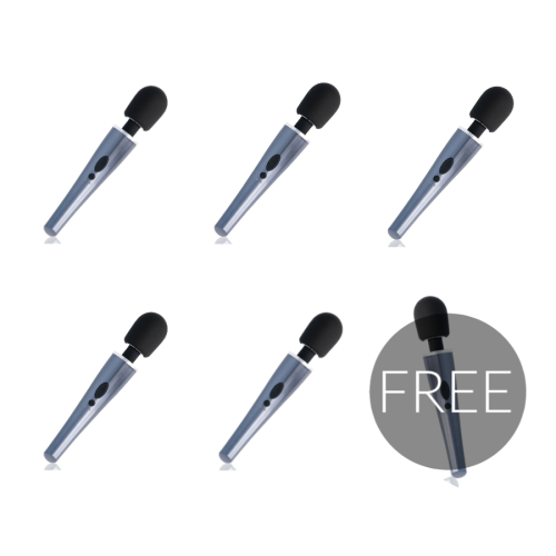 BLACK AND SILVER DEXTER MASSAGE WAND 5+1 FREE