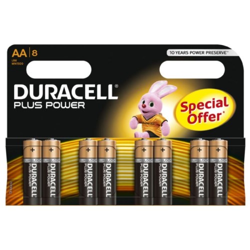 DURACELL PLUS POWER BATTERY AA LR6  8UNITS