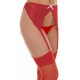Червен дантелен колан с панделка в комплект в червени чорапи | цена 56.90 лв.